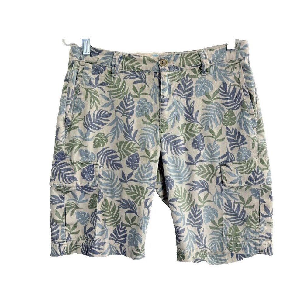 TOMMY BAHAMA Men Leilani Fronds Cargo Shorts Zip Button Sz‎ 30 Multicolor 36-7